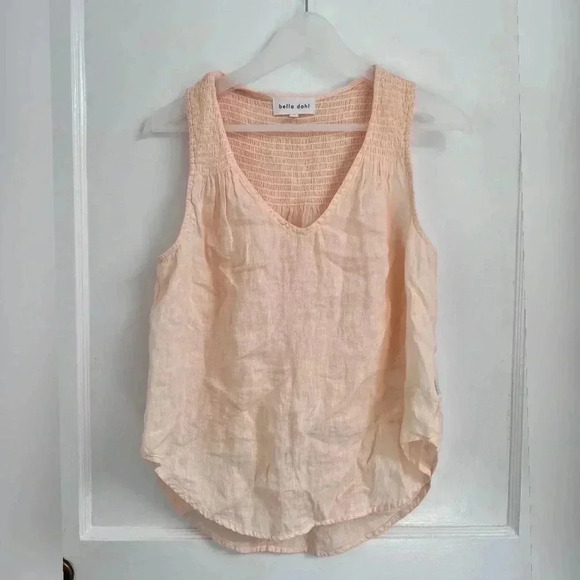 Bella Dahl Linen Tank In Peach LIKE NEW Made in USA - Picture 2 of 3